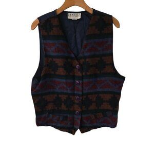 Rampage Western Vest Navajo Boho Southwestern Vintage 1990s Womens Large